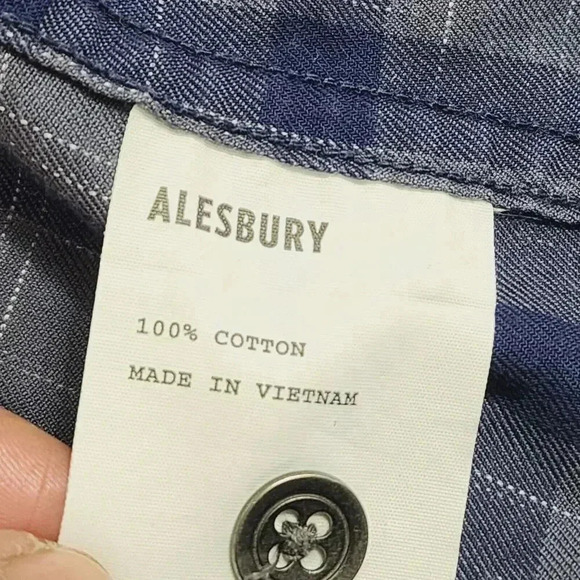 Alesbury Mens Blue Plaid Short Sleeve Button-Up Shirt XXL Tall 16PT - Picture 6 of 7